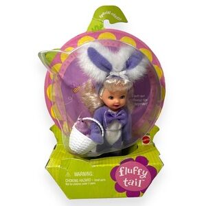 Vintage Mattel Barbie Kelly Fluffy Tail Dolls Easter 2001 #50934 Special Edition